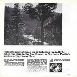 1967 Northern Pacific Railway Big Pasco Plan Vintage Magazine Print Ad/Poster
